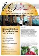 O sole mio -konsertti 7.8. Kivimakasiinissa.