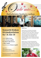 O sole mio -konsertti 7.8. Kivimakasiinissa.